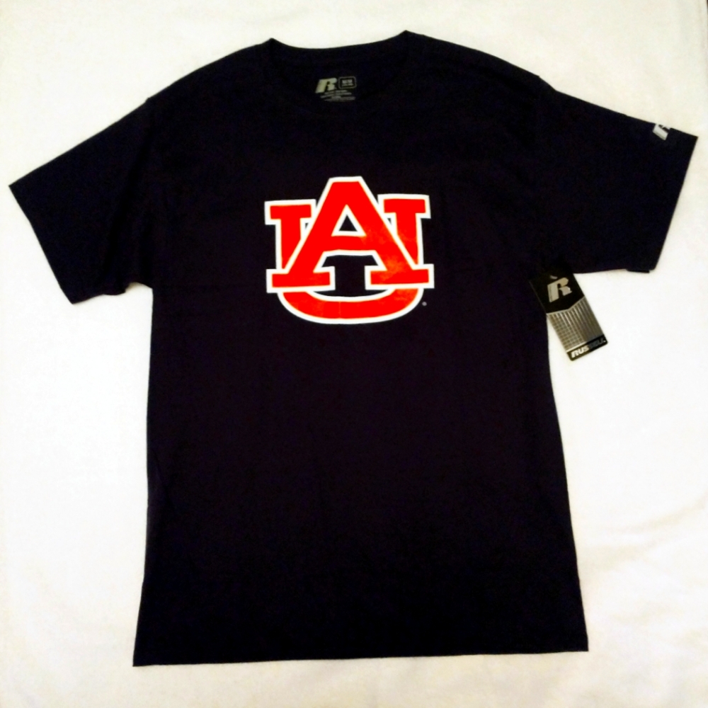 Auburn Tigers Men's Navy Blue Shirt Medium Auburn University Russell Athletic